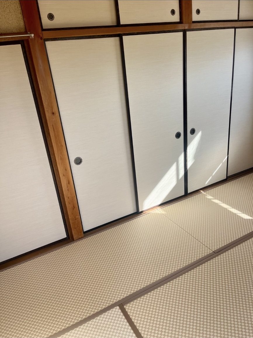 和紙畳　市松（乳白色×白茶色）